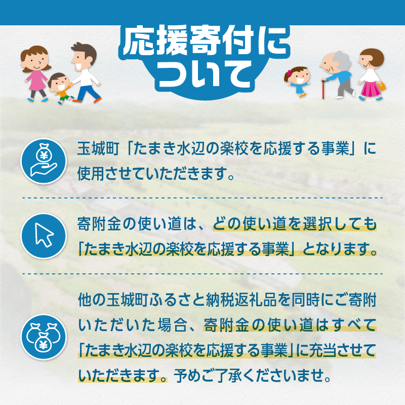 【返礼品なし】三重県玉城町への寄附「たまき水辺の楽校」を応援！！寄附額3,000円