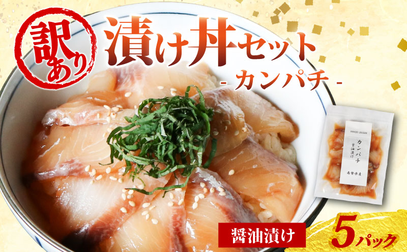 訳あり 漬け丼 5パック カンパチ 冷凍 小分け 真空パック 醤油 漬け 簡単 お手軽 時短 セット づけ丼 おつまみ お茶漬け 惣菜 1人暮らし お取り寄せ 贈答 贈り物 ギフト 三重県 伊勢 志摩 南伊勢町 10000円 1万円
