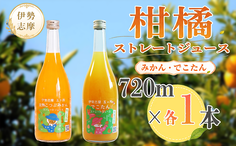 南伊勢　みかん　ストレートジュースセット／蜜柑　フルーツ　デコタン　柑橘類　特産　三重県　伊勢志摩産