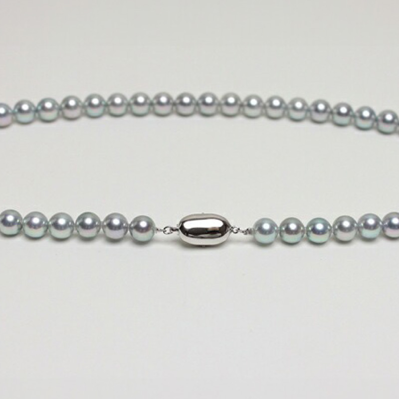 真珠 ネックレス 7.5-8.0mm グレーブルー アコヤ真珠 アクセサリー ファッション ジュエリー akoya パール フォーマル カジュアル プレゼント ギフト 贈り物 贈答品 お祝い 誕生日 記念日 冠婚葬祭 慶事 弔事 結婚式 卒業式 入学式 国産 三重県 伊勢 志摩 南伊勢町 / パールハヤシ 7.5-8ミリ アコヤ真珠 グレーブルーネックレス