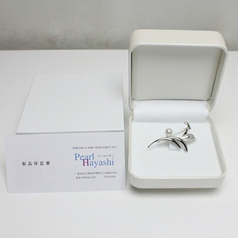 真珠 ブローチ 7.5mm SV シルバー アコヤ真珠 伊勢 志摩 アクセサリー ファッション ジュエリー akoya パール フォーマル カジュアル プレゼント ギフト 贈り物 贈答品 お祝い 誕生日 記念日 冠婚葬祭 慶事 弔事 結婚式 卒業式 入学式 国産 三重県 南伊勢町 / パールハヤシ SV アコヤ真珠 7.5ミリ ブローチ （No30888）