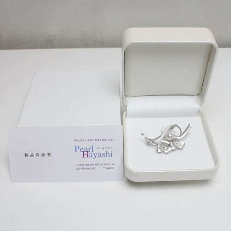 真珠 ブローチ 7.5mm SV シルバー アコヤ真珠 アクセサリー ファッション ジュエリー akoya パール フォーマル カジュアル プレゼント ギフト 贈り物 贈答品 お祝い 誕生日 記念日 冠婚葬祭 慶事 弔事 結婚式 卒業式 入学式 国産 三重県 伊勢 志摩 南伊勢町 / パールハヤシ SV アコヤ真珠 7.5ミリ ブローチ （No30887）