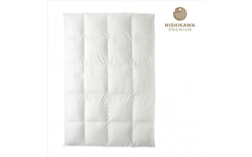 ［西川］羽毛掛けふとん/ポーリッシュマザーグース手選別ダウン95％/海島綿/シングル/配色ホワイト【P250W】