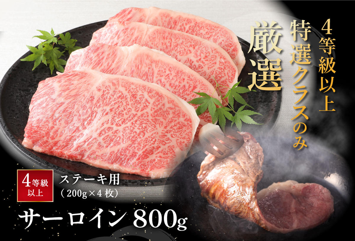 【2月発送分】【緊急支援対象品】極上近江牛サーロインステーキ【800ｇ（ 200ｇ×4枚）】