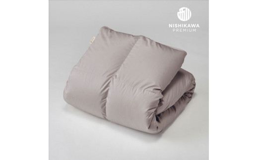 【nishikawa/西川】羽毛ふとん/ジーリンホワイトグースダウン90％ シングル 配色グレー【P264W】