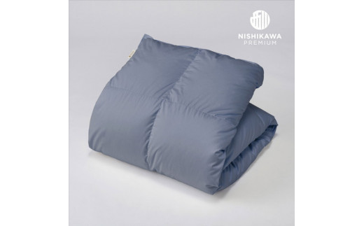 【nishikawa/西川】羽毛ふとん/ポーリッシュホワイトグースダウン90％/シングル/配色ブルー【P265W】
