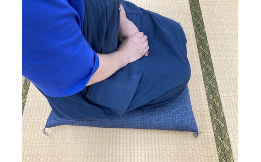 手作り座布団(抗ウイルス加工)　ネイビー色【CW103W】