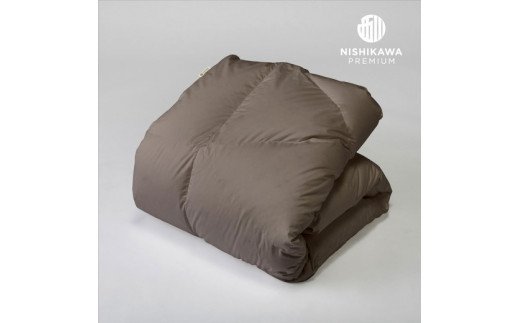 【nishikawa/西川】羽毛ふとん/ポーリッシュホワイトグースダウン93％/シングル/配色グレー【P268W】