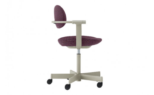 イトーキ バーテブラ03 （vertebra03）ワークチェア【 お客様組立品 ( かんたん組立 ) /   5本脚 本体：ペールオリーブ CD張地：プラムパープル 抵抗付ウレタン双輪キャスター / 柴田文江氏デザイン / 日本製 】  オフィスチェア デスクチェア ダイニングチェア KG825CDM1L4X7CF (KG825CDM1L4X7C)【EI038W】