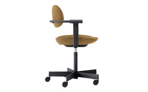 イトーキ バーテブラ03 （vertebra03）ワークチェア【 お客様組立品 ( かんたん組立 ) /   5本脚 本体：ブラック CD張地：ディープイエロー 抵抗付ウレタン双輪キャスター / 柴田文江氏デザイン / 日本製 】  オフィスチェア デスクチェア ダイニングチェア KG825CDM1T1Y2CF (KG825CDM1T1Y2C)【EI057W】