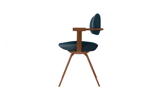 イトーキ バーテブラ03 （vertebra03）ワークチェア【 お客様組立品 ( かんたん組立 ) /   4本脚 回転 本体：F2/チェスナットブラウン CD張地：B4/ダックブルー / 柴田文江氏デザイン / 日本製 】  オフィスチェア デスクチェア ダイニングチェア KG-855CD-F2B4CF (KG-855CD-F2B4C)【EI086W】