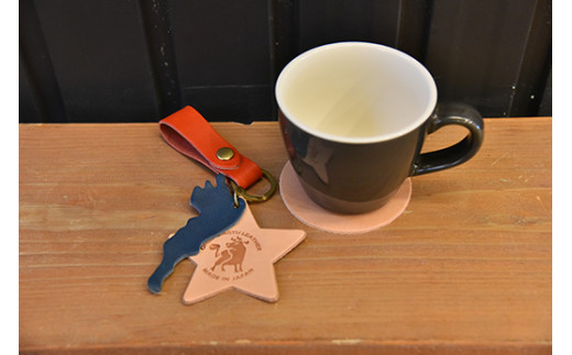 近江牛レザークラフト体験　第二弾　レザーコースター　キーホルダーを作ろう【CC31W】