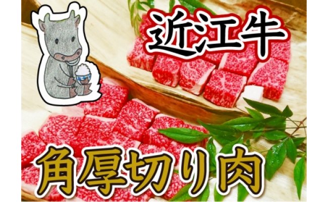 【4等級以上】黒毛和牛 近江牛 【並】 角厚切り肉 ご家庭用 【1000g （500ｇ×2パック）】【BM13W】