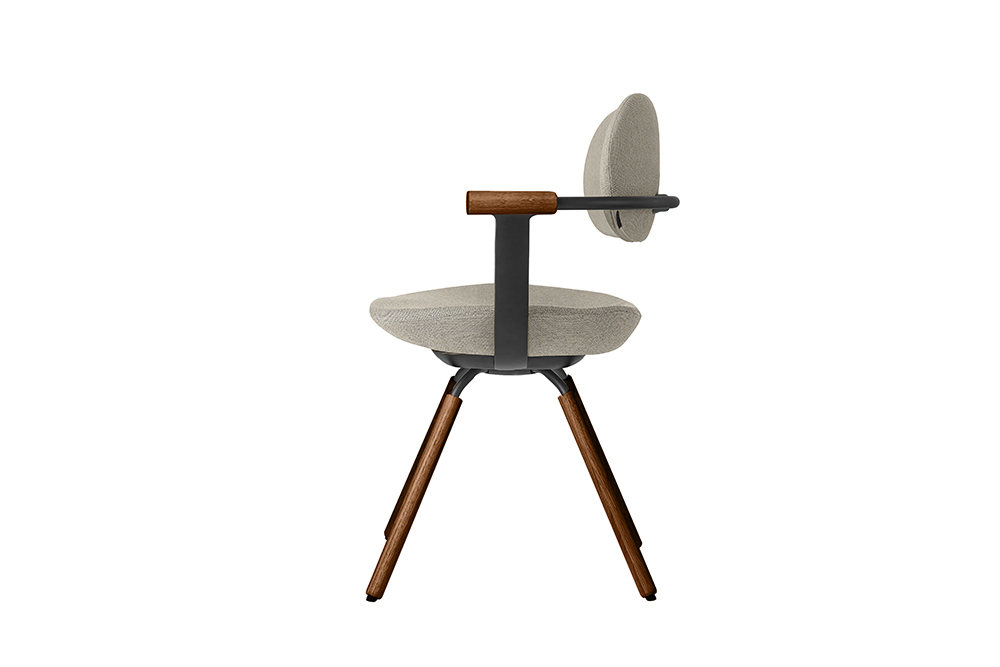 イトーキ バーテブラ03 （vertebra03）ワークチェア【 お客様組立品 ( かんたん組立 ) /   4本脚 回転 木タイプ/オークダーク CD張地：H9/エクリュベージュ 本体：T1/ブラックT / 柴田文江氏デザイン / 日本製 】  オフィスチェア デスクチェア ダイニングチェア KG-899CD-T1H9CF (KG-899CD-T1H9C)【EI119W】