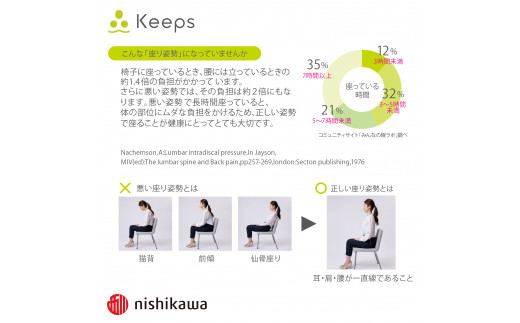 【nishikawa/西川】Keeps(キープス)クッション/ブラック【P329W】