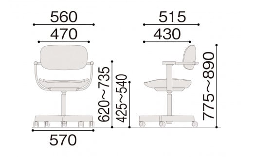 イトーキ『バーテブラ03』5本脚  抵抗付きウレタンキャスター KS張地：ペニー×マスタード（KG825KSM1F1104F）【EI127W】