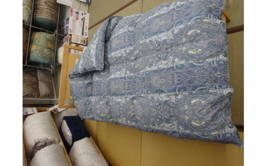 明治6年創業　ワタセのやわらか羽毛ふとん（ブルー）【CW50W】