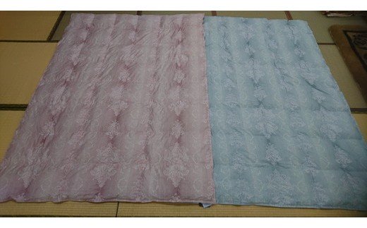 羽毛の宝石　アイダーダックダウン95%300g入り　羽毛肌布団「セーヌ」春夏用（ピンク）【CW53W】