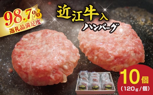 近江牛入（生）ハンバーグ【1.2kg（120ｇ×10個）】【AG09W】