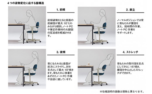 イトーキ『バーテブラ03』4本脚 回転座面 木製脚 CD張地：オフブラックＷ（KG-899CD-T1W2CF）【EI117W】