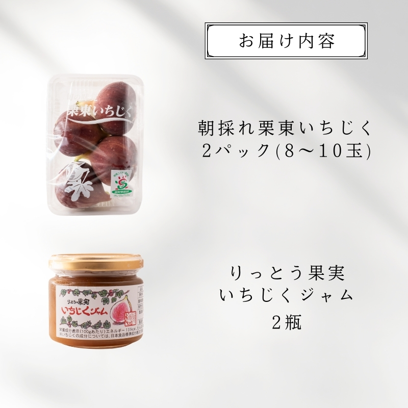 【先行予約受付中】 朝採れ栗東いちじく2パック いちじくジャム2瓶セット 2025年7月末～順次出荷 | 朝採れ ハウス栽培 果物 フルーツ いちじく いちぢく 無花果 イチジク 完熟 生 ジャム 先行予約  滋賀県 栗東市