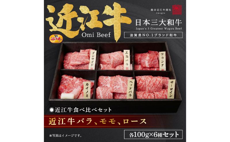 近江牛バラ、モモ、ロース各100g×6種セット / 栗東市 日本三大和牛 国産 肉 和牛 牛肉