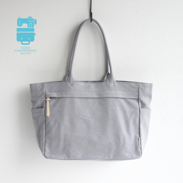 【J-446】HOSOIFUKUROMONO　ワイドトートバッグ　グレー［高島屋選定品］