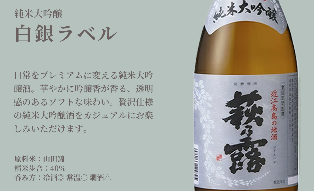 【I-309】福井弥平商店 萩乃露 純米大吟醸、純米吟醸720ml4本［高島屋選定品］