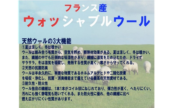 「ウォッシャブルウールベッドパット」セミダブル 近江布団 寝具 ベットパット 抗菌消臭機能 