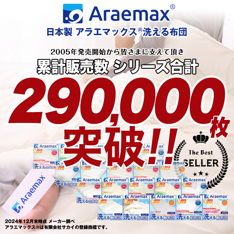 アラエマックス　ウォシュロン洗える敷布団　2段ベッド用・ロフトベッド用(araj-0055)