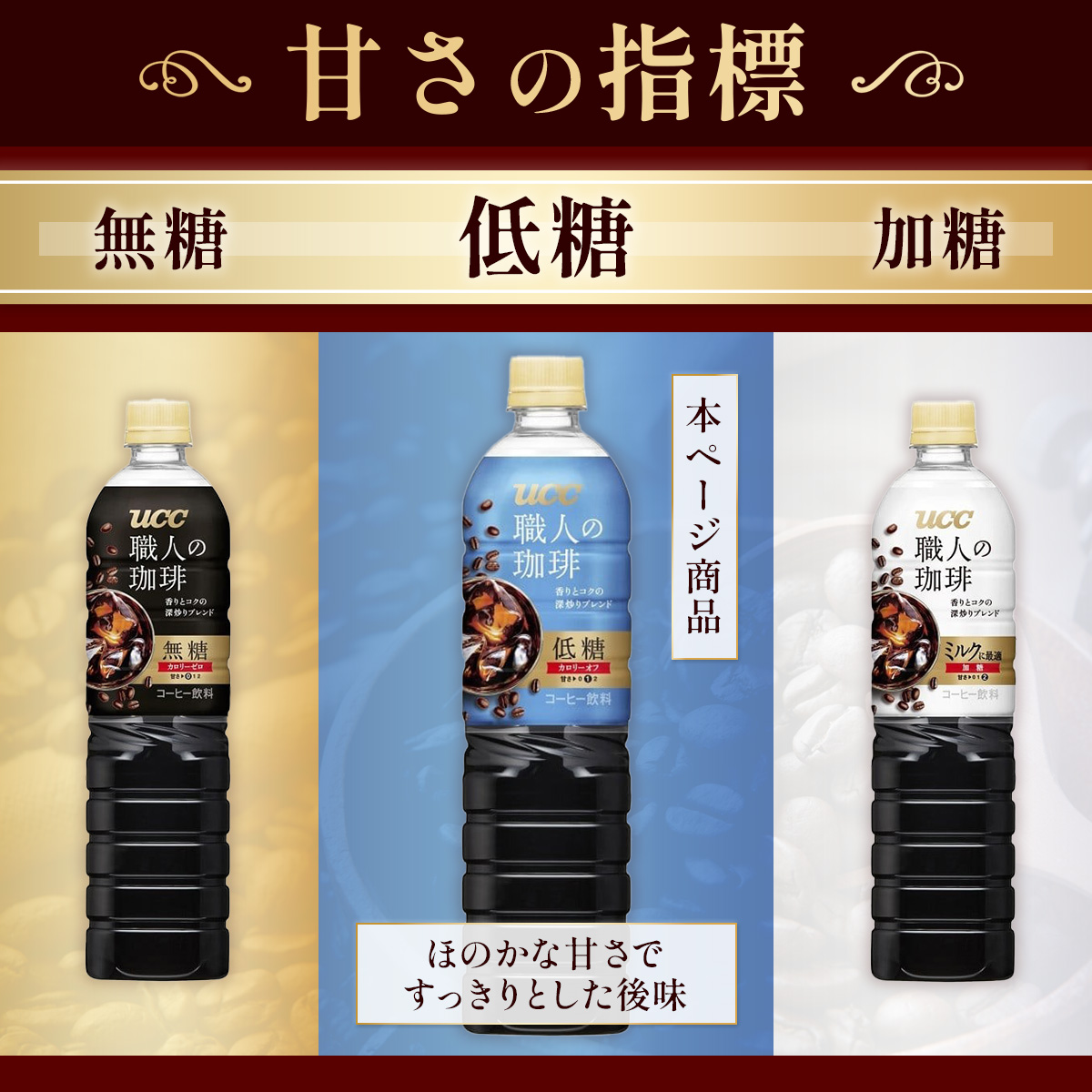 【UCC 職人の珈琲◇低糖◇ボトルコーヒー 900ml×12本】 UCC ボトル コーヒー 低糖 微糖　ペットボトル　AB07