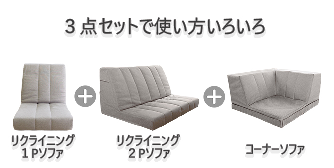 フロア ハイバック コーナーソファ 3点セット ブラウン BO20