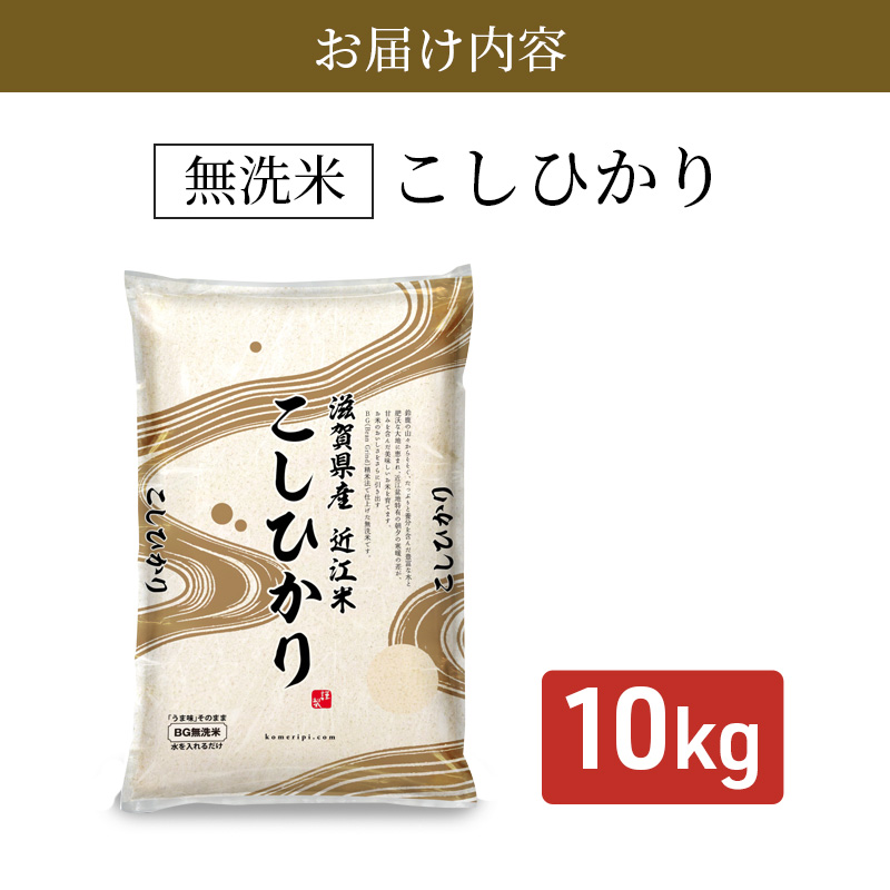 【令和7年産新米】滋賀県産 こしひかり BG無洗米 10kg 無洗米 お米 コメ おこめ 白米 コシヒカリ