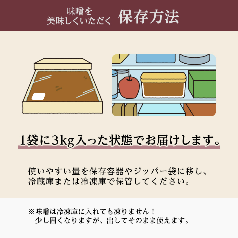 味噌 びわこみそ 3kg 無添加 調味料 みそ 発酵食品 米みそ 麹 大豆 手造り 