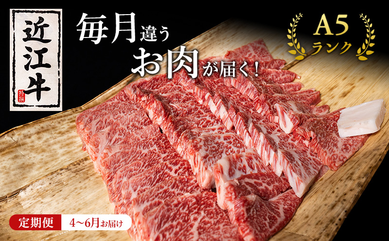 【肉の千石屋】【定期便:4～6月お届け】3ヶ月連続お届け近江牛 A5ランク 毎月違うお肉が届く！お肉の定期便