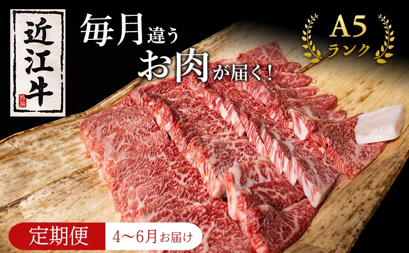 【肉の千石屋】【定期便:4～6月お届け】3ヶ月連続お届け近江牛 A5ランク 毎月違うお肉が届く！お肉の定期便