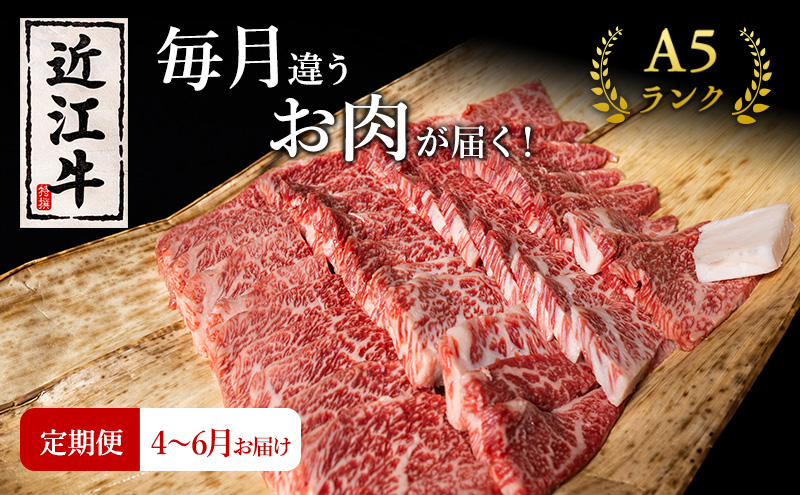 【肉の千石屋】【定期便:4～6月お届け】3ヶ月連続お届け近江牛 A5ランク 毎月違うお肉が届く！お肉の定期便