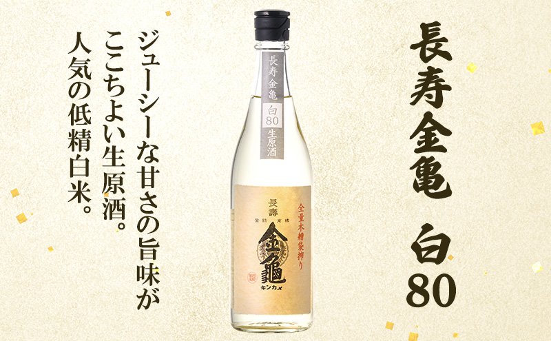 【12月～1月までの限定寄附額】 長寿金亀飲み比べ3本セット(生原酒）藍40、緑60、白80（720ml×3本） CP1201