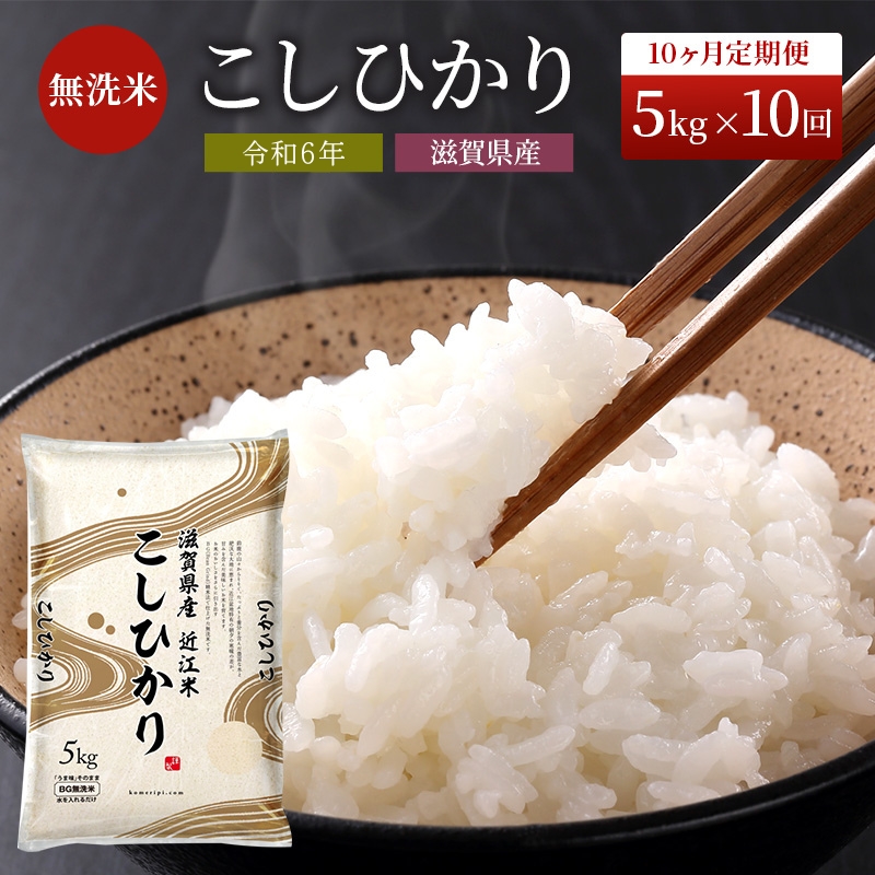 米 定期便 10ヶ月 こしひかり BG無洗米 5kg  令和6年産新米 ふるさと応援特別米 無洗米 お米 こめ コメ おこめ 白米 コシヒカリ 10回 お楽しみ