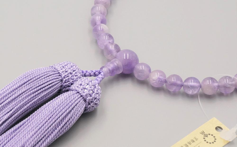 【神戸珠数店】〈京念珠〉 紫雲石 女性用数珠【数珠袋付き】｜京都 念珠 仏具［ 京都 京念珠 珠数 数珠 仏具 レディース 人気 おすすめ お取り寄せ 通販 送料無料 ふるさと納税 ］