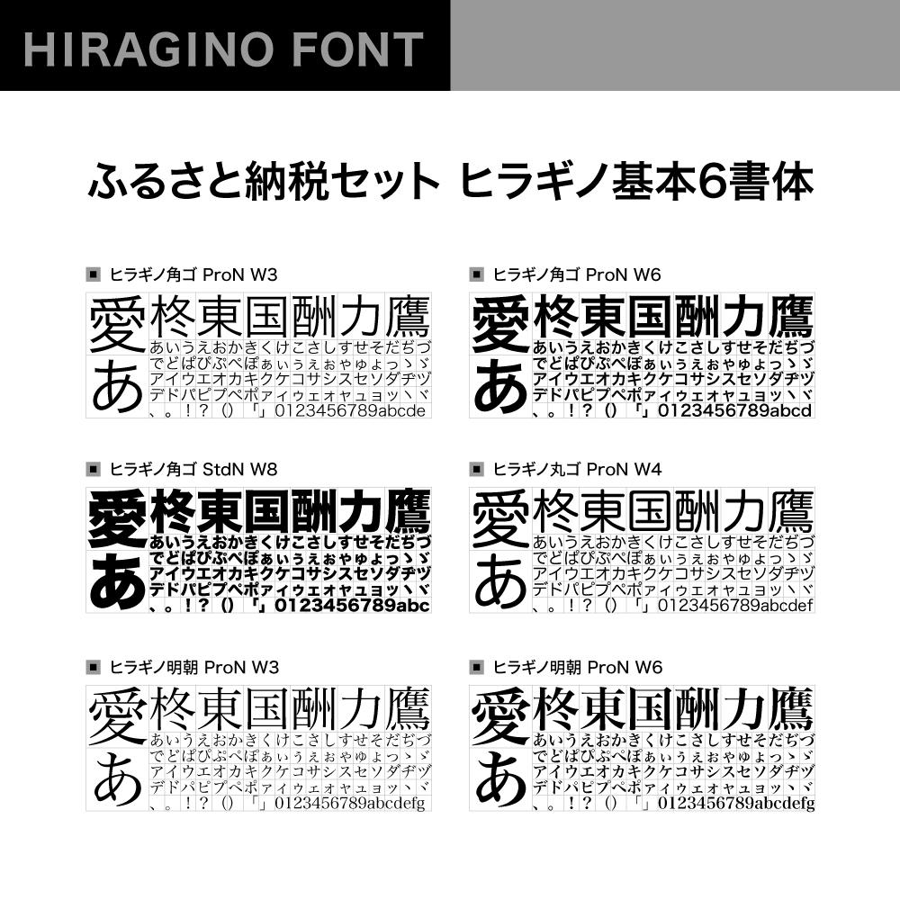 【ヒラギノフォント】ふるさと納税セット ヒラギノ基本6書体（ライセンス版）SCREEN