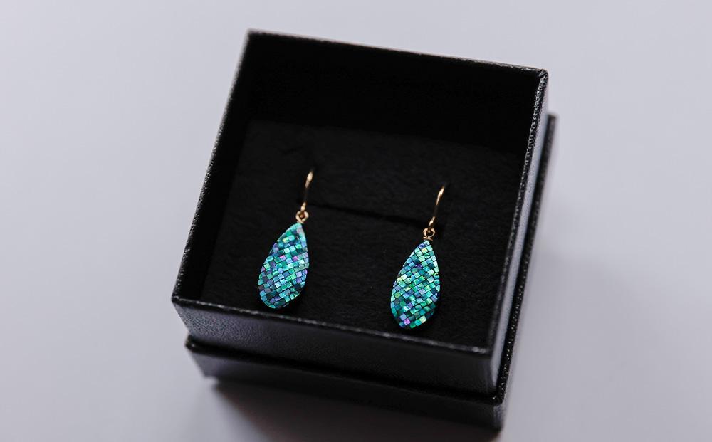 【伝統工芸を応援！】【嵯峩螺鈿・野村】螺鈿ジュエリー（ピアス・しずく）