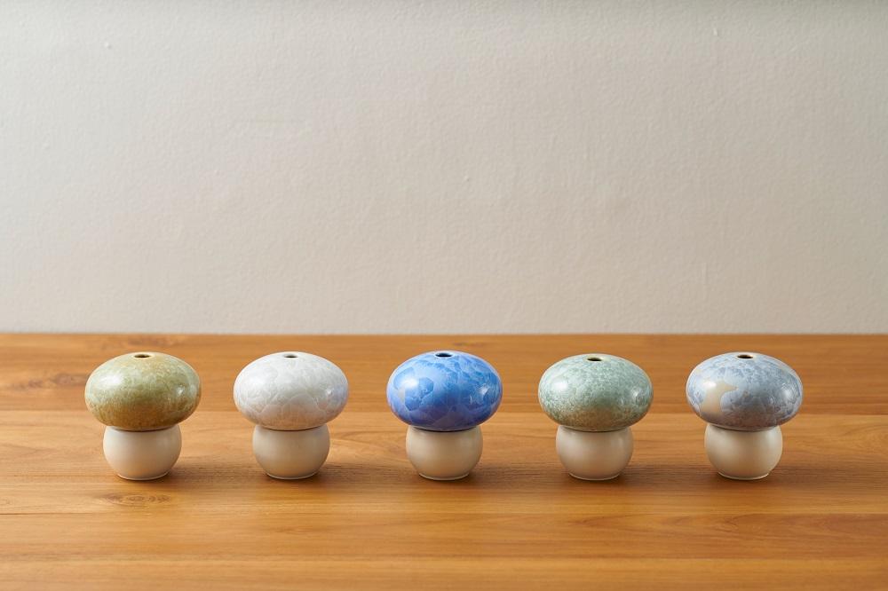 【熊谷聡商店】きの香 ～まるまるとしたかわいいキノコ型の香炉～【白】