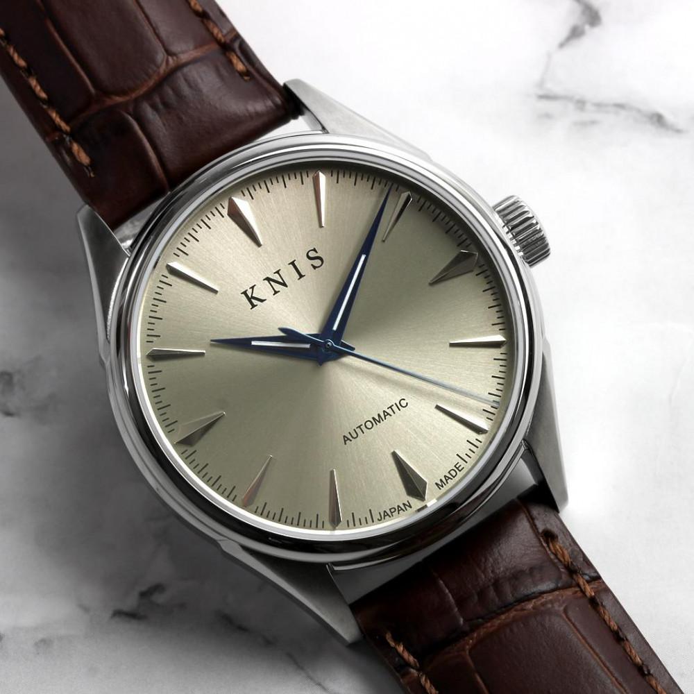 【KNIS KYOTO】サンレイダイアル 日本製 自動巻き 腕時計 革ベルト レザー シャンパンゴールド｜京都発 腕時計 人気ブランド おしゃれ［ 京都 ニス 腕時計 国産 MIYOTA おしゃれ 上品 人気 おすすめ ウォッチ 時計 高級 ファッション お取り寄せ 通販 送料無料 ふるさと納税 ］