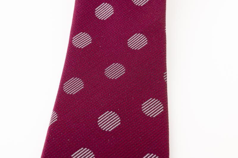 【西陣活性化を応援！】シルク１００％西陣織ネクタイ（水玉・えんじ色）