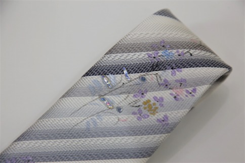 【西陣活性化を応援！】シルク100％西陣織手書きネクタイ（誕生花・６月あじさい）