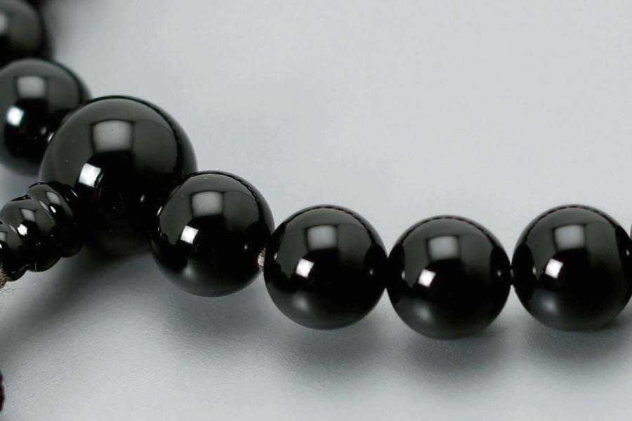 【京念珠】数珠 黒オニキス 正絹重ね房【土屋念珠店/男性用/メンズ/念珠/略式/3687】