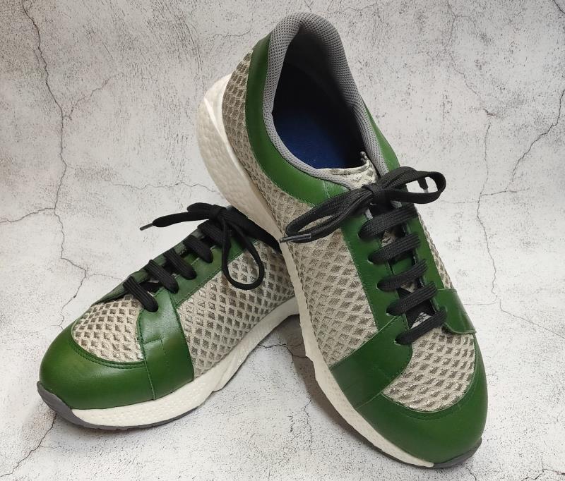 【ネーカーズ】【Tie a bond】西陣織スニーカー（緑）〈27cm〉