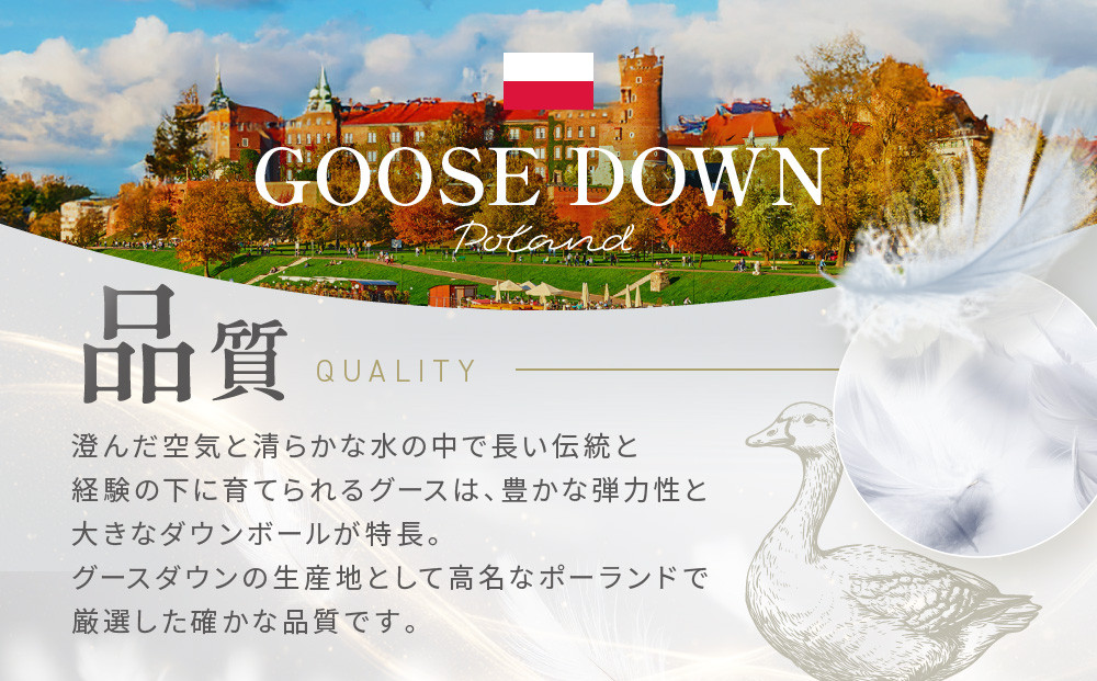 【大東寝具】～快眠のための最高級羽毛布団～ 大東寝具オリジナルプレミアム 冬用羽毛布団 オズゴ ポーランド産 ホワイトグースダウン95％ （コウダ種）（シングル）［ 京都 寝具 老舗 布団 人気 おすすめ 快眠 寝ごこち 睡眠 健康 羽毛 グース ダウン 最高級 プレミアム お取り寄せ 通販 送料無料 ふるさと納税 ］