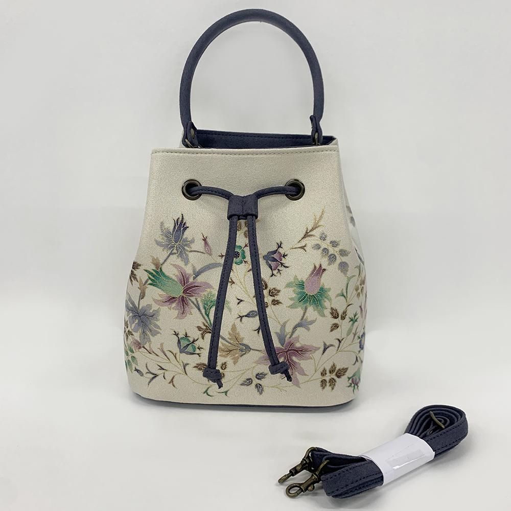 【京都丸紅】V&A京友禅巾着バッグ（オフ）